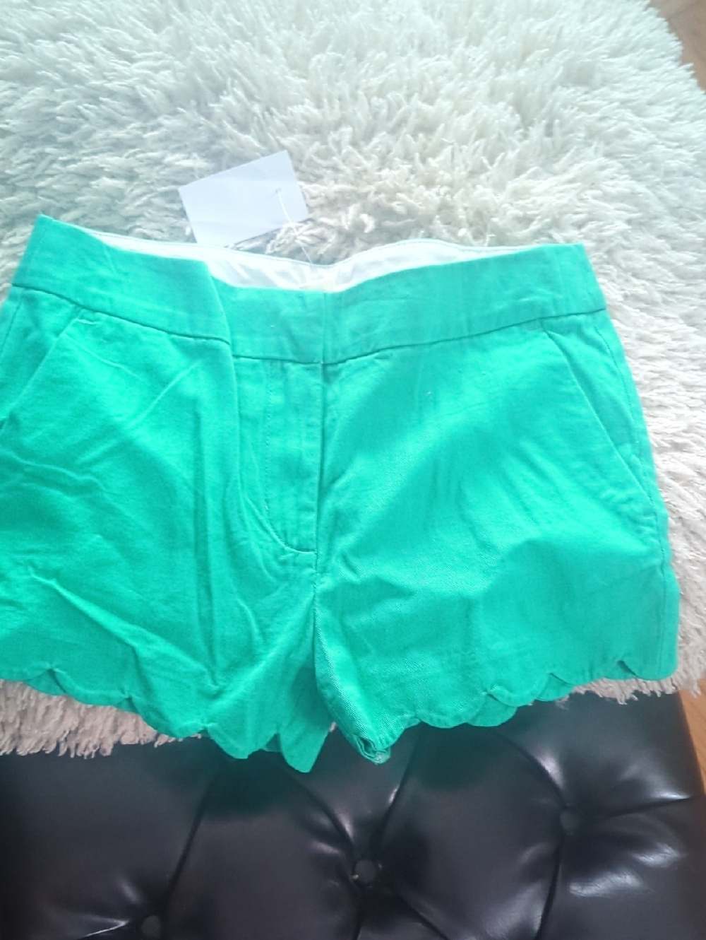 Crewcuts Teal Scalloped Hem Shorts